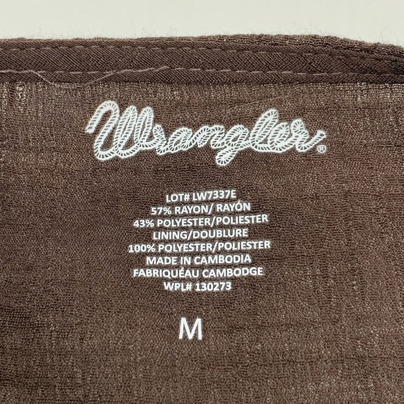 NWT Wrangler Women's Sleeveless Tank Top Brown Beaded Layered Ruffled Size M - Picture 3 of 8